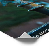 "3 Turquoise Spears" Poster met ijzerhek (Hoek)