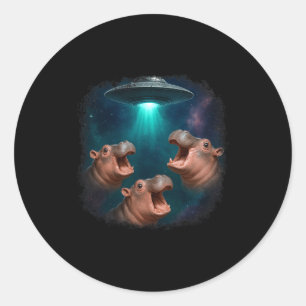 3 Ufo Baby Hip Grappige Hiptamus Grafische Dierenl Ronde Sticker