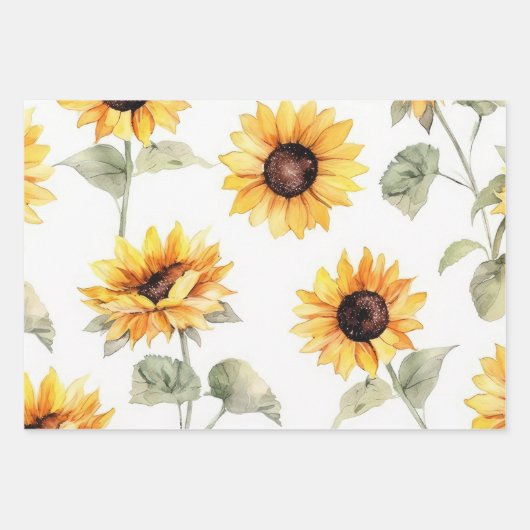 3 Unieke design van zonnebloem met patroon Inpakpapier Vel (Voorkant 3)