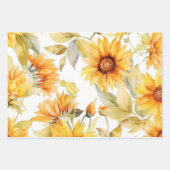 3 Unieke design van zonnebloem met patroon Inpakpapier Vel (Voorkant 2)