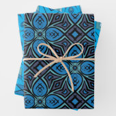 3 unieke vellen, Blues, grafisch ontwerp Inpakpapier Vel (In situ)