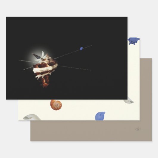 3 unieke vlinderstrand Kerstmis Inpakpapier Vel (Set)