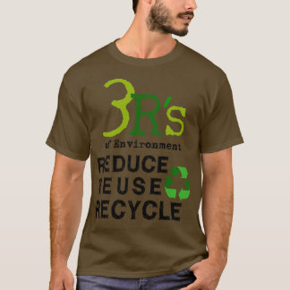 3 V van Milieu Verminder Hergebruik RecyclenBewaar T-shirt