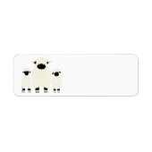 3 Valais Black Nose Sheep in een rij Etiket (Voorkant)