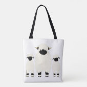 3 Valais Sheep op rij Tote Bag (Achterkant)