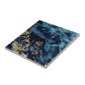 3 van 3 kobalt Blue Veined Faux Granite Tegeltje (Zijkant)