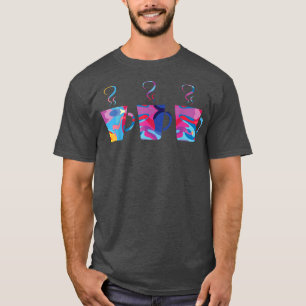 3 van Coffee Silhouettes cup of koffie Colorful Gr T-shirt