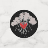 3 van Swords Love Heart Tarot Illustration Three Confetti (Kleine voorkant)