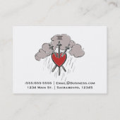 3 van Swords Love Heart Tarot Illustration Three Visitekaartje (Achterkant)