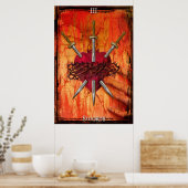3 van Swords Tarot Print (Keuken)