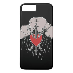3 van Zwaarden Liefde Hart Tarot Illustratie iPhone 8/7 Plus Hoesje