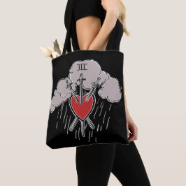 3 van Zwaarden Liefde Hart Tarot Illustratie Decor Tote Bag