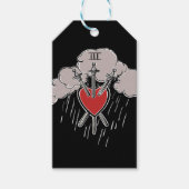 3 van Zwaarden Liefde Hart Tarot Illustratie Drie Cadeaulabel (Voorkant)