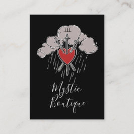 3 van Zwaarden Liefde Hart Tarot Illustratie Drie Visitekaartje