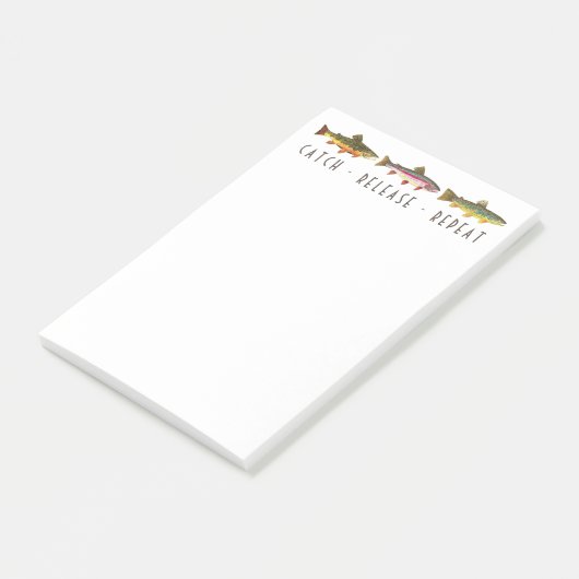 3 Vangsten forel Herhalen Vliegen Post-it® Notes (Schuin)