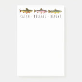 3 Vangsten forel Herhalen Vliegen Post-it® Notes (Voorkant)