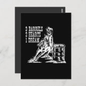 3 vaten 2 Harten 1 Dream Barrel Racing Briefkaart (Voorkant / Achterkant)