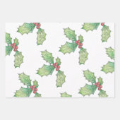 3 vellen cadeaupapier Holly Jolly (Voorkant)