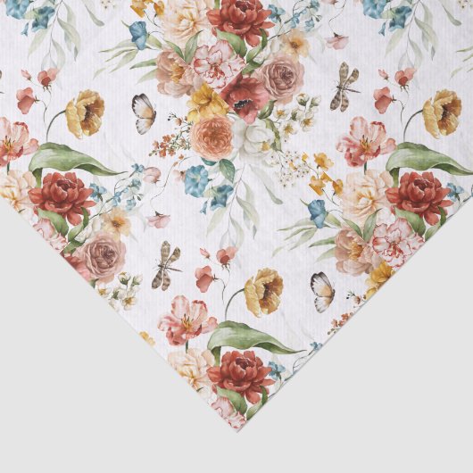 3 vellen, Dutch Still Life Floral Art Tissuepapier (Detail)