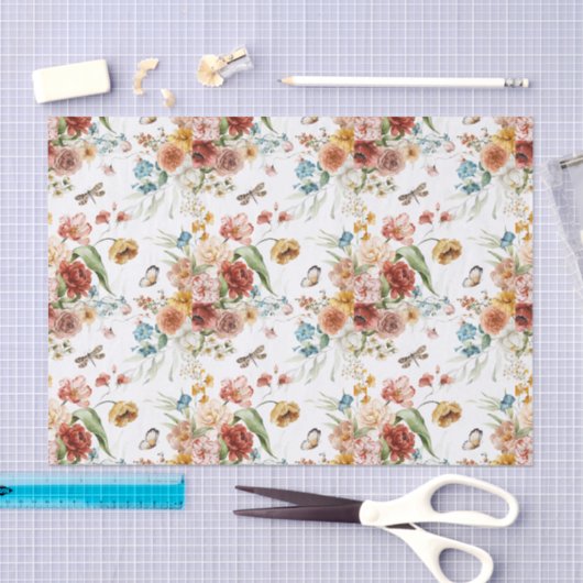 3 vellen, Dutch Still Life Floral Art Tissuepapier (Craft)