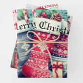 3 vellen kerstcadeaupapier verschillende thema's (In situ)