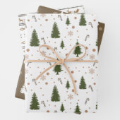 3 vellen kerstthema inpakpapier (In situ)