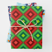 3 vellen kerstthema inpakpapier (In situ)