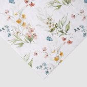 3 vellen, Kleurrijke Waterverf Wildflowers 1600s Tissuepapier (Detail)