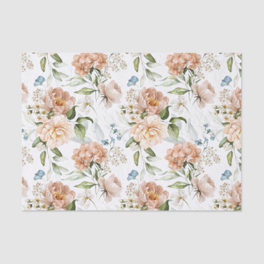 3 vellen, Nederlands Stilleven Floral Art Hortensi Tissuepapier (Voorkant)