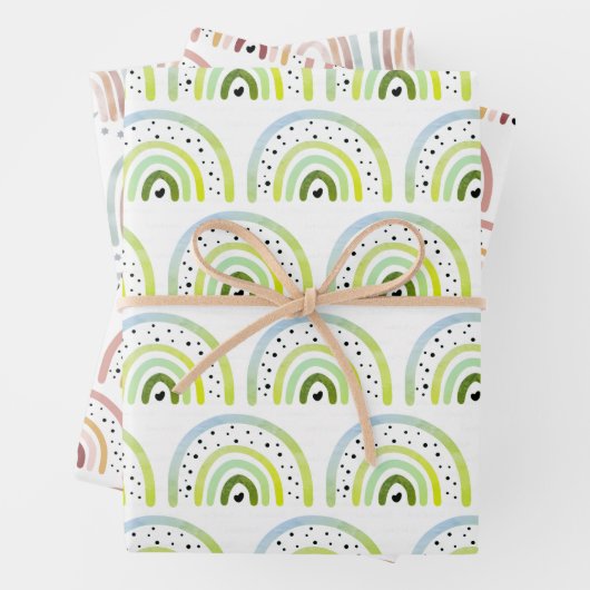 3 vellen pakpapier - selectie van regenbogen (In situ)