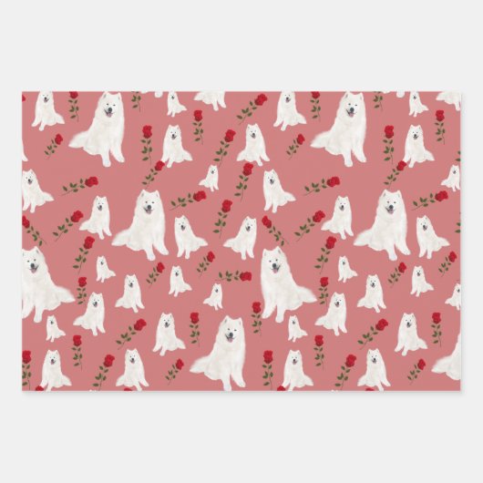 3 vellen Samoyed Design Gift Wrap Set (Voorkant 2)