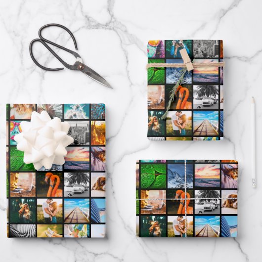 3 vellen Zwart fotopapier voor vierkante vellen (Voorkant)