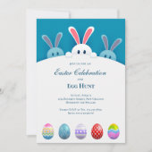 3 Verdedigend bunnies partijuitnodiging e-kaart Kaart (Voorkant)