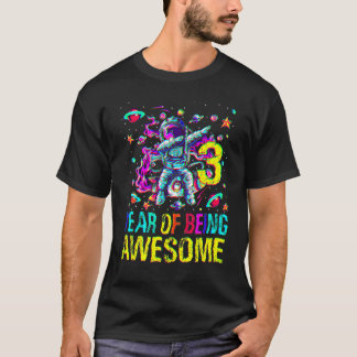 3 Verjaardag Jaar van Geweldige astronaut zijn 1 T-shirt