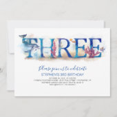 3 Verjaardagsuitnodiging onder het Zee Dolfijn Kaart (Voorkant)