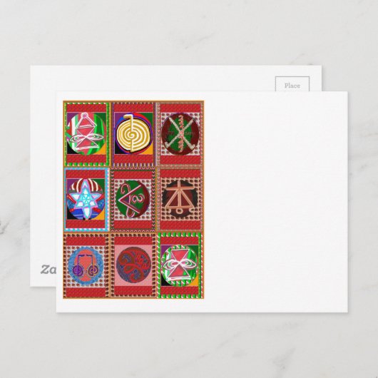 3 Verkoop Karuna Reiki Verwarmend Symbool art Gift Briefkaart (Voorkant / Achterkant)