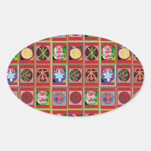 3 Verkoop Karuna Reiki Verwarmend Symbool art Gift Ovale Sticker