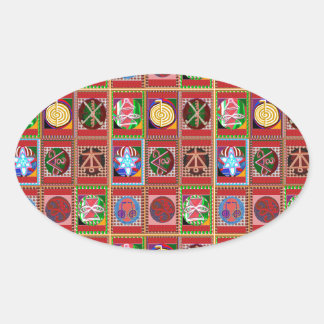 3 Verkoop Karuna Reiki Verwarmend Symbool art Gift Ovale Sticker