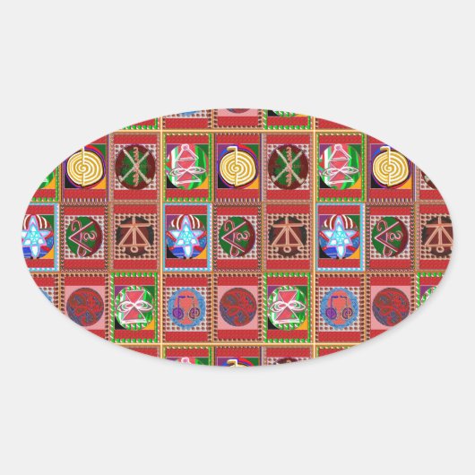 3 Verkoop Karuna Reiki Verwarmend Symbool art Gift Ovale Sticker (Voorkant)
