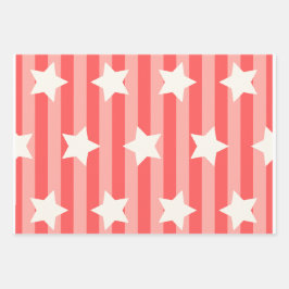 3 Verpakkende Document Bladen  Amerikaanse kleuren Inpakpapier Vel