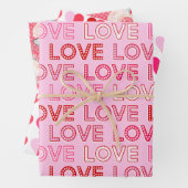 3 VerpakkingsValentijnsdag - Harten, Rozen en HOUD Inpakpapier Vel (In situ)