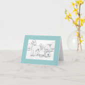 3 verscheidenheden van Poedels Notecard Kaart (Gele Bloem)