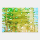 3 verschillende alcoholinkt schilderijen inpakpapier vel (Voorkant 3)