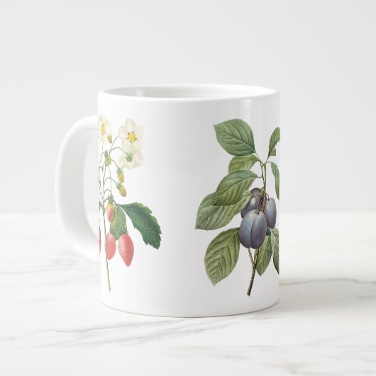 3 Verschillende  Botanische Fruit door Redoute Grote Koffiekop (Links)