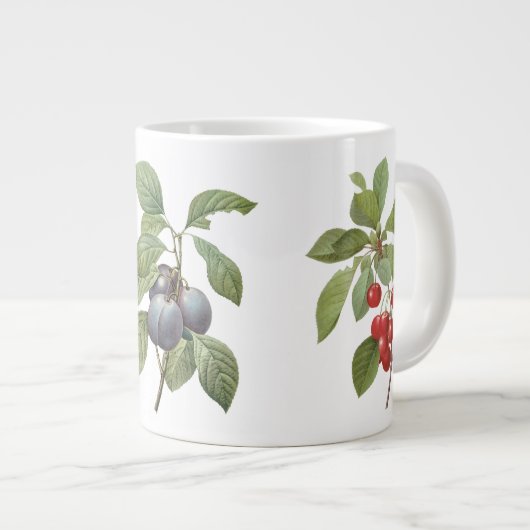 3 Verschillende  Botanische Fruit door Redoute Grote Koffiekop (Voorkant rechts)