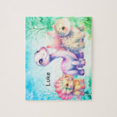 3 verschillende dinosaurussen legpuzzel (Verticaal)