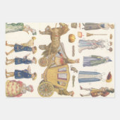 3 Verschillende  Dollscènes voor Victoriaans papie Inpakpapier Vel (Voorkant 2)