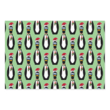 3 verschillende Funny Penguin Kerstmis