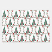 3 verschillende kerstwinterpatronen inpakpapier vel (Voorkant)