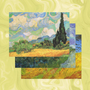 3 verschillende landschapsontwerpen door Vincent v Inpakpapier Vel